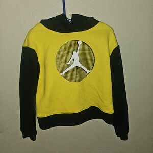 Yellow and Black Jordan Hoodie with Iconic Logo